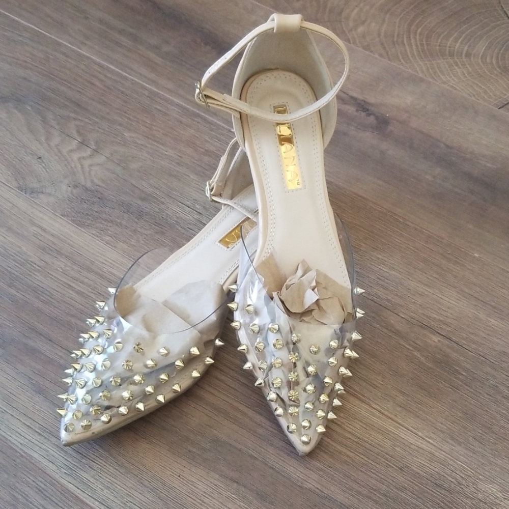 Liliana Transparent Gold Studded Flat Gem